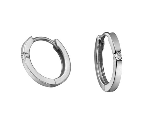 BOUCLES 10K BL 2= 0,04 DIAMANTS